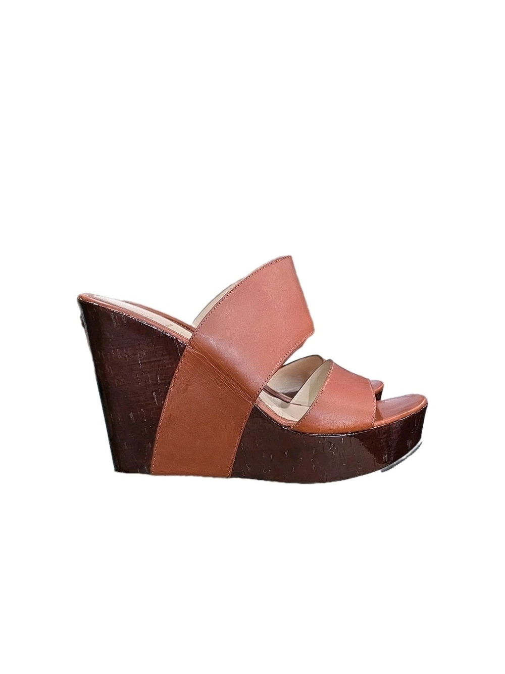 Fendi Brown Leather Slide Sandals - Picture 4 of 8